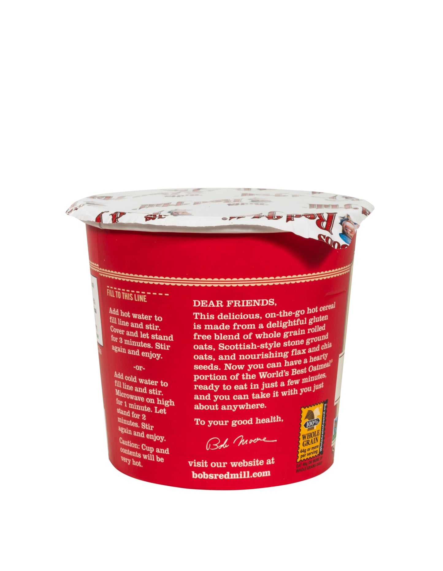 Bob's Red Mill GF Oatmeal Cup, Apple & Cinnamon, 2.36 Ounce Cup (Pack of 12) - Non-GMO, Whole Grain, Kosher