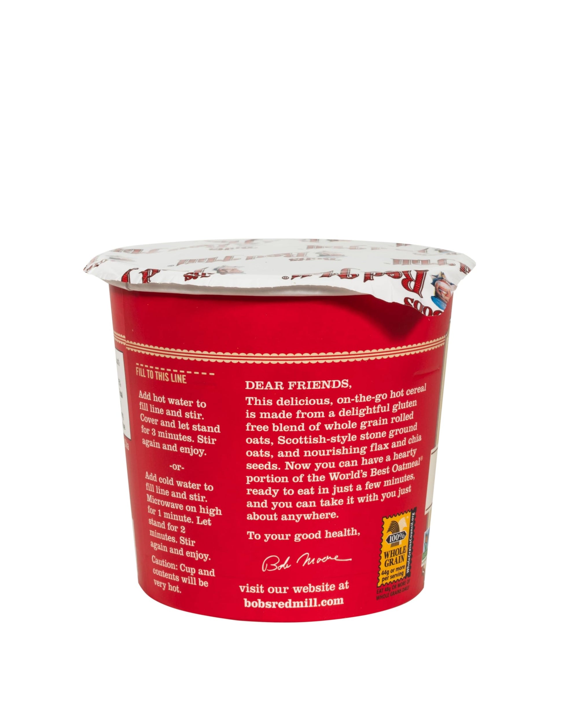 Bob's Red Mill GF Oatmeal Cup, Apple & Cinnamon, 2.36 Ounce Cup (Pack of 12) - Non-GMO, Whole Grain, Kosher