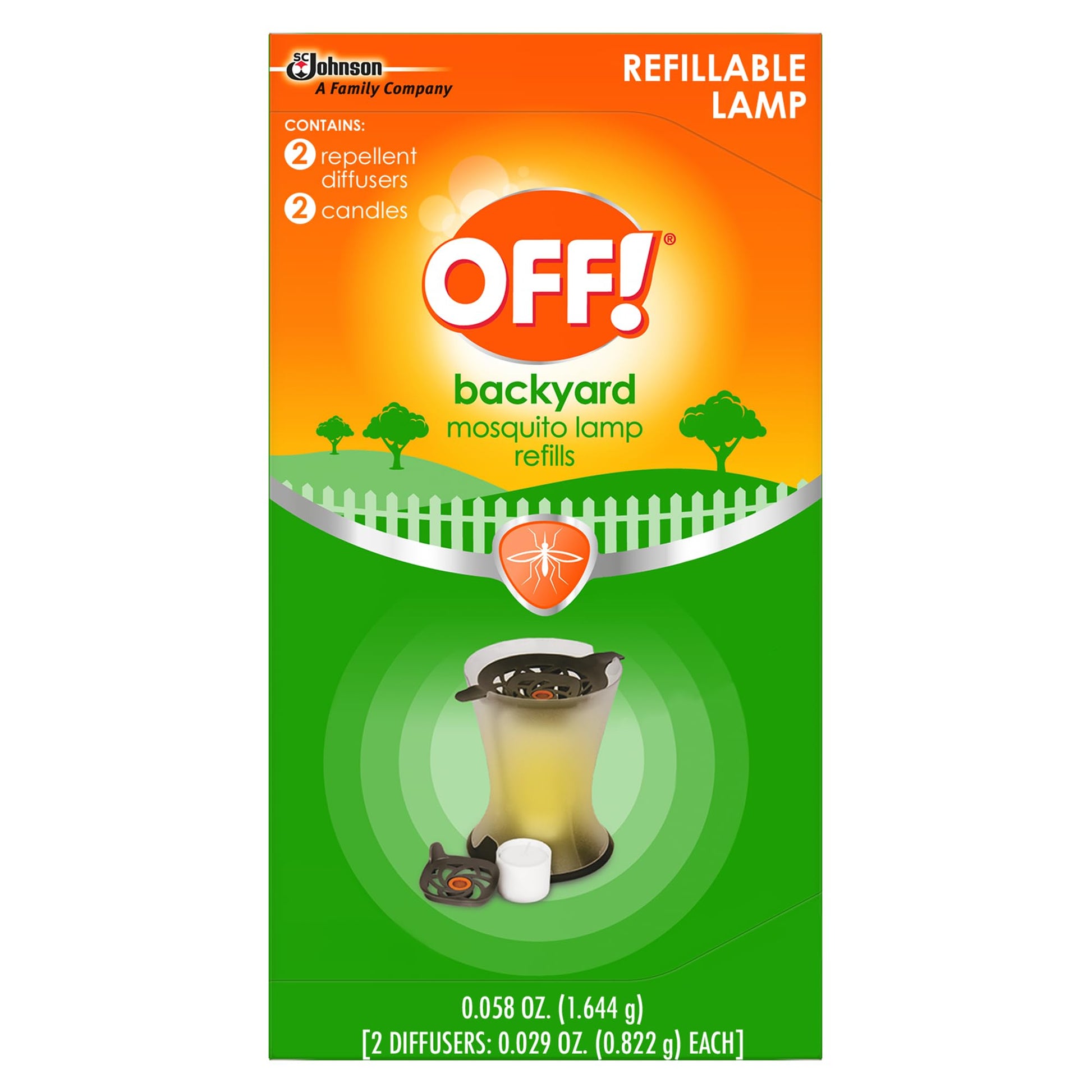 OFF! Refillable Mosquito Lamp, Repels Mosquitoes up to 10 x 10 feet, Protection for up to 6 Hours, 1 Count