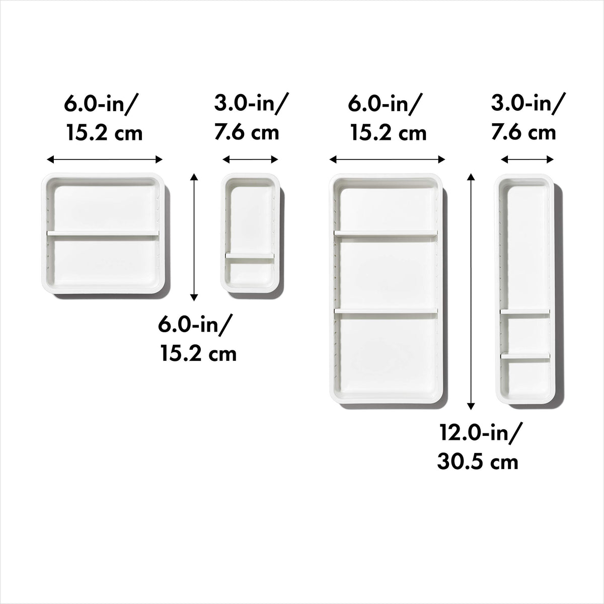OXO Good Grips 4-Piece Complete Adjustable Drawer Bin Set with Removable Dividers