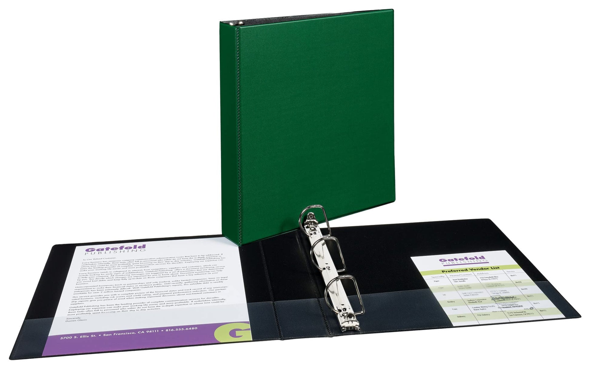 Avery Durable 3 Ring Binder, 1.5" Slant Rings, 1 Green Binder (27353)