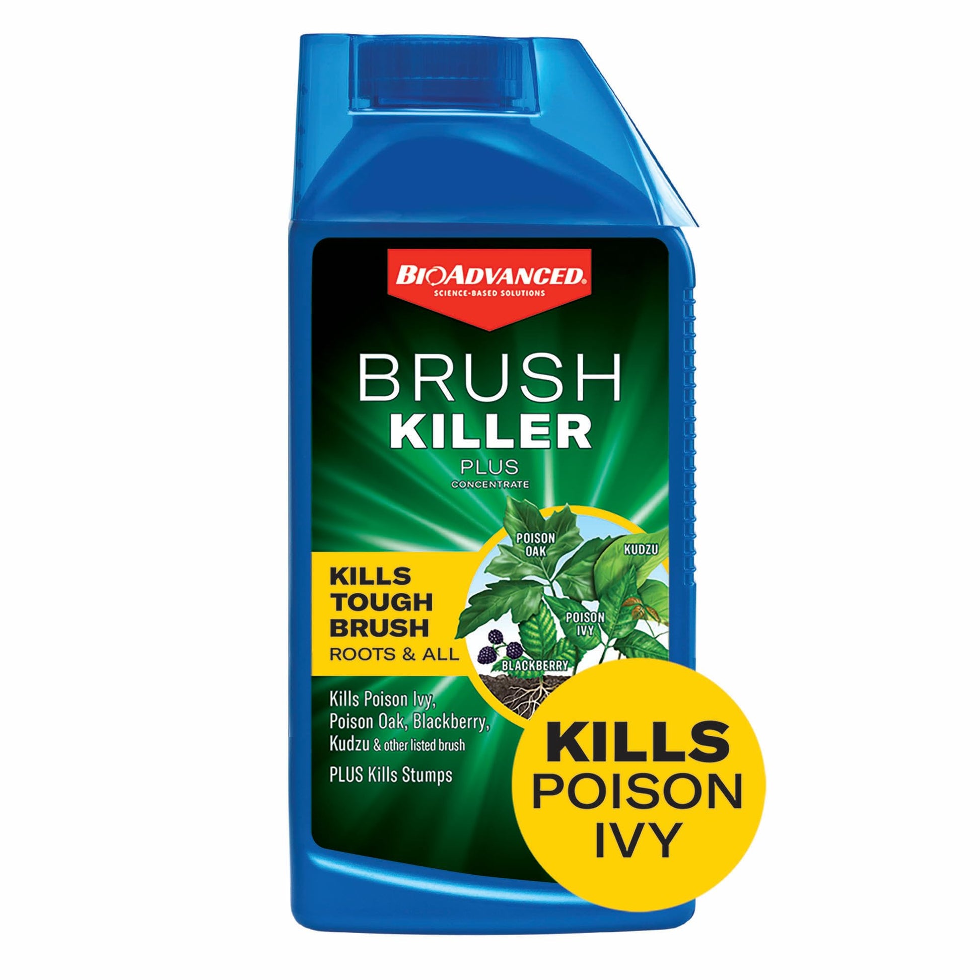 BioAdvanced Brush Killer Plus, Concentrate Weed Killer, 32 oz â€“ Kills Tough Brush Roots & Poison Ivy