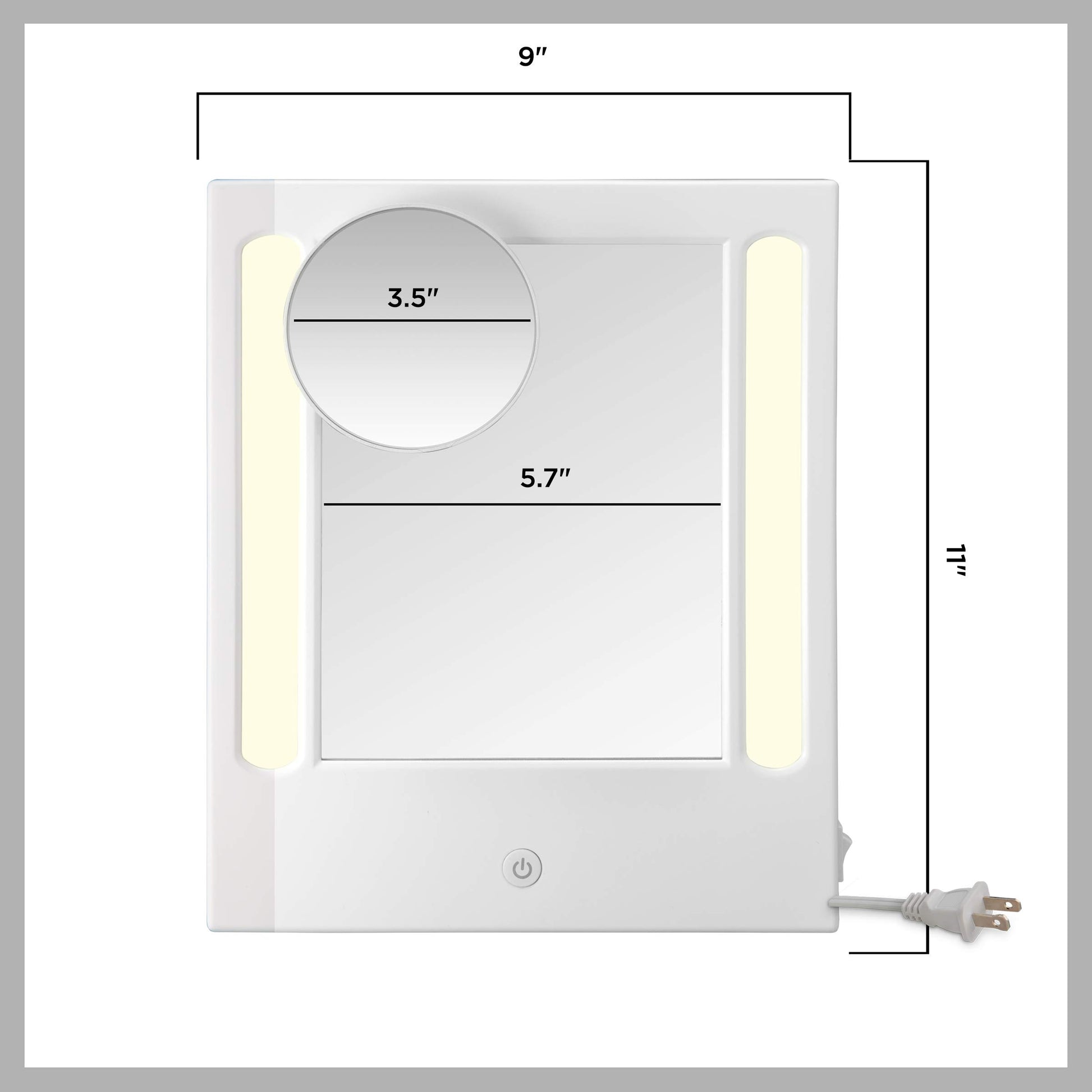 Conair Lighted Makeup Mirror, LED Vanity Mirror, 1X/5X Magnifying Mirror, Corded in Glossy White