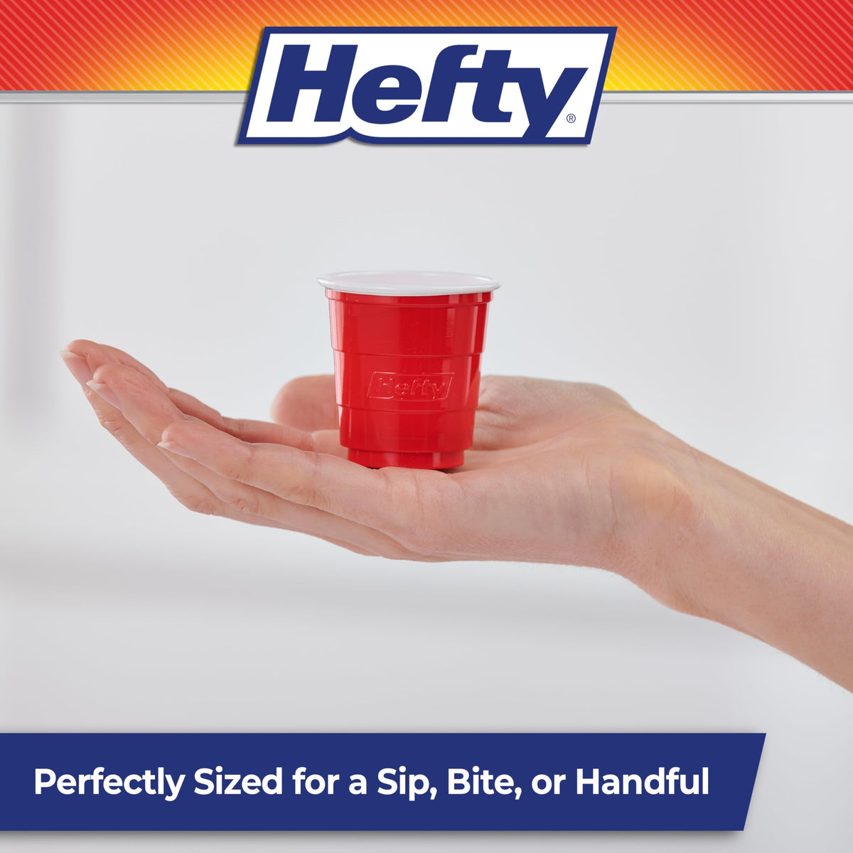 Hefty Disposable Mini Plastic Cups, Red, 2 Ounce, 30 Count (Pack of 10), 300 Total