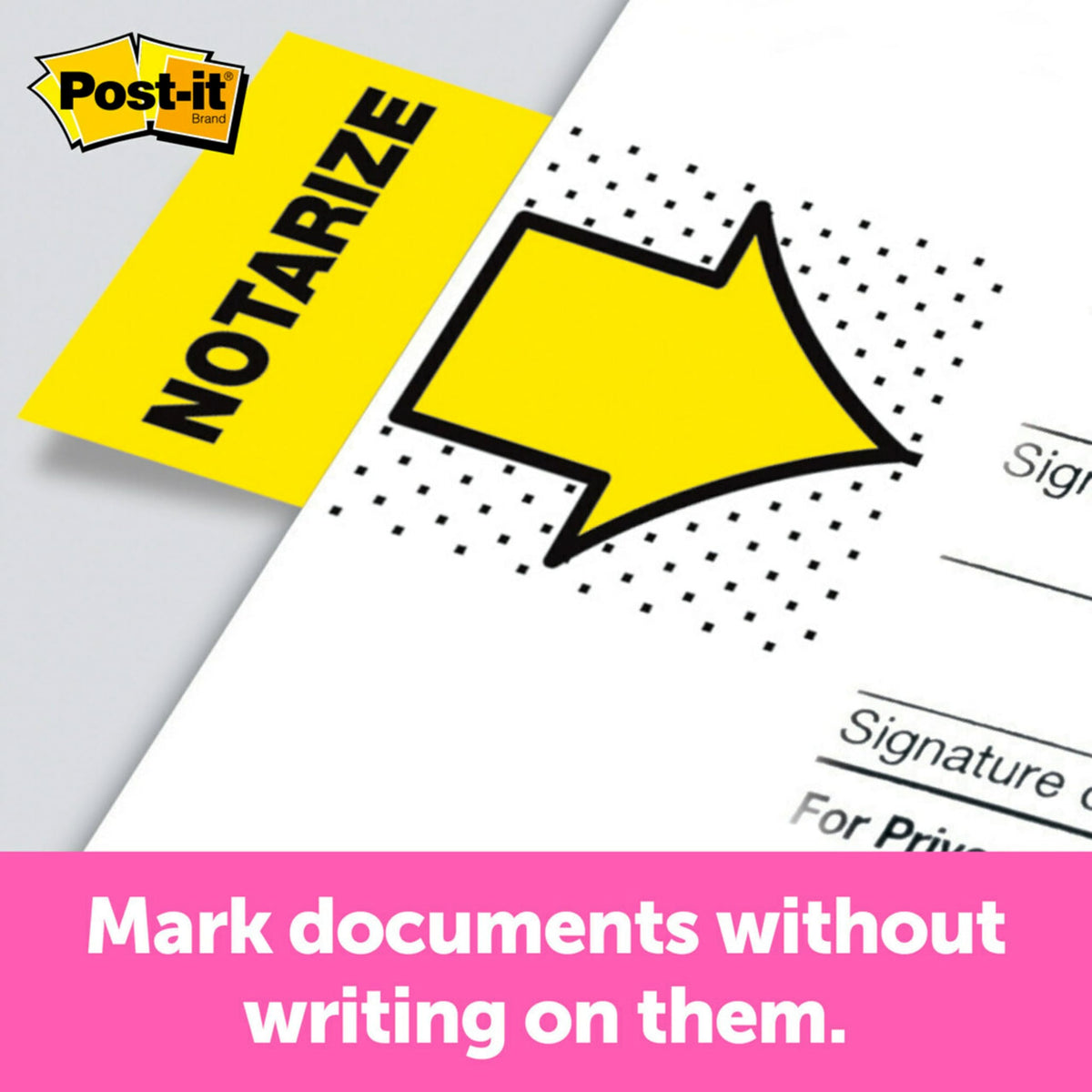 Post-it Notarize Flags, 50/Dispenser, 2 Dispensers/Pack, 1 in Wide, Yellow (680-NZ2)