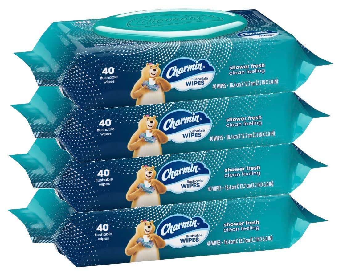 Charmin Flushable Wipes Refill, Twin Pack, 160 Count (Pack of 2)