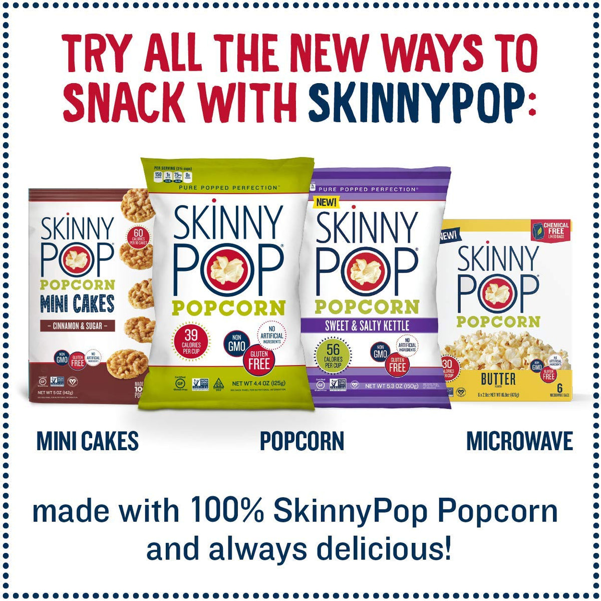 SkinnyPop Butter Popcorn, 2.8 Oz, 3 Ct