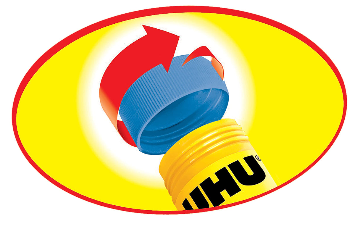 Uhu Colored Glue Stick, 21g Blue, rubs on Blue & Dries Clear, Washable, Solvent Free, Screw on Cap, (9U 99645)