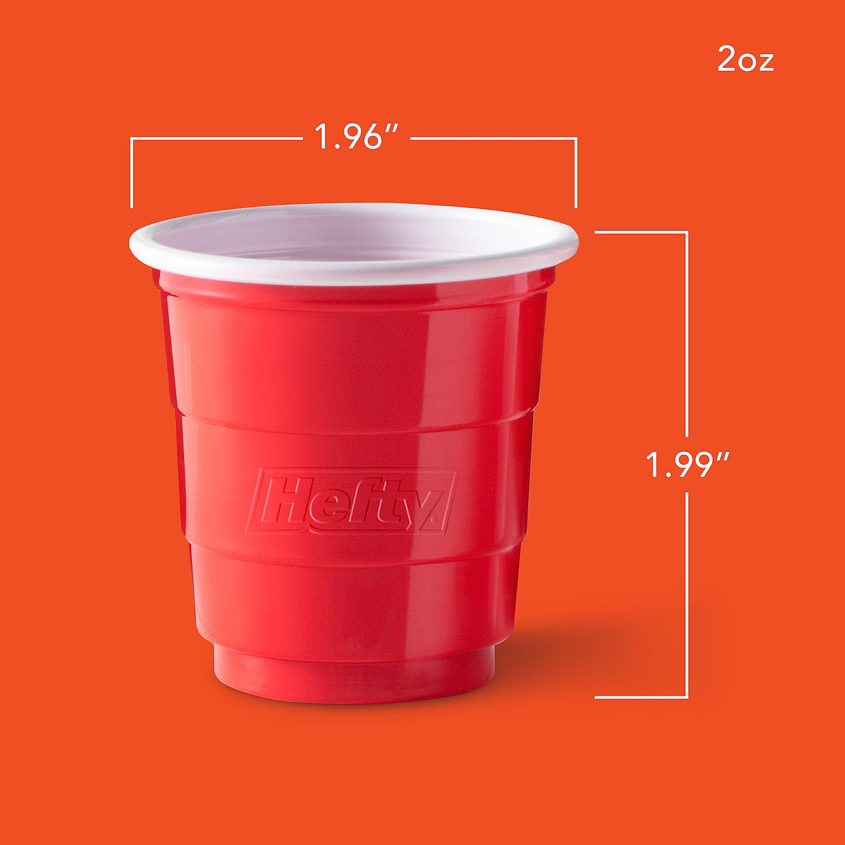 Hefty Disposable Mini Plastic Cups, Red, 2 Ounce, 30 Count (Pack of 10), 300 Total