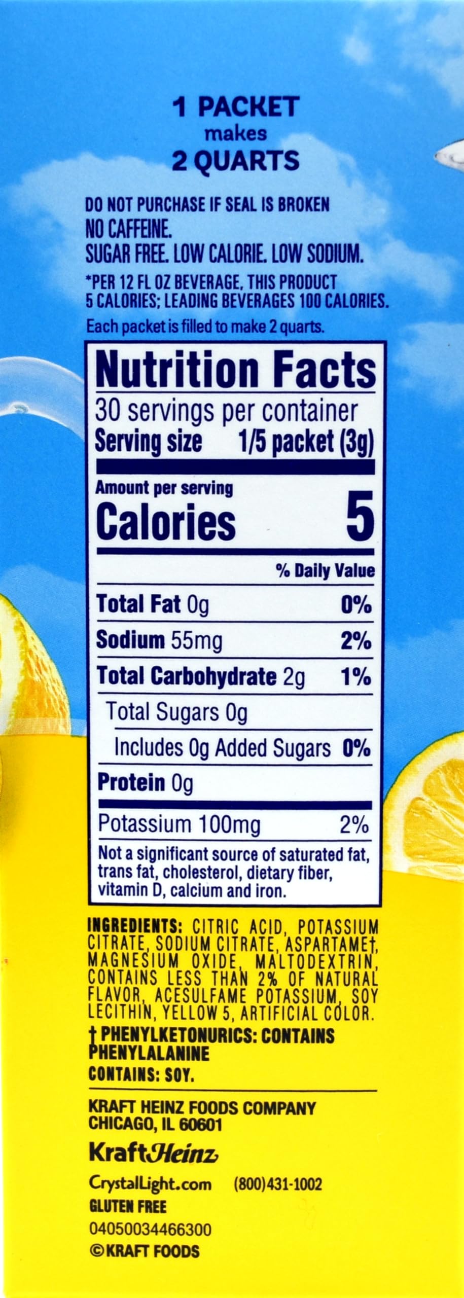 Crystal Light Lemonade Drink Mix (24 Pitcher Packets, 4 Canisters of 6)