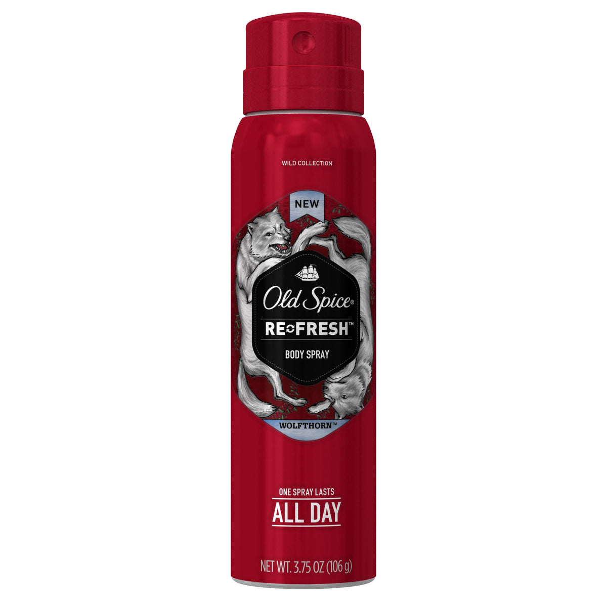 Old Spice Wild Collection Men's Body Spray Wolfthorn 3.75 Ounce