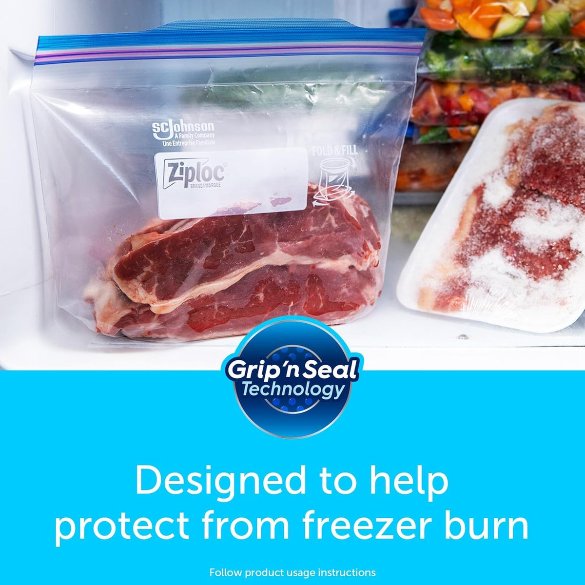 Ziploc Bag Freezer Quart, 19 Count Boxes (Pack of 12)