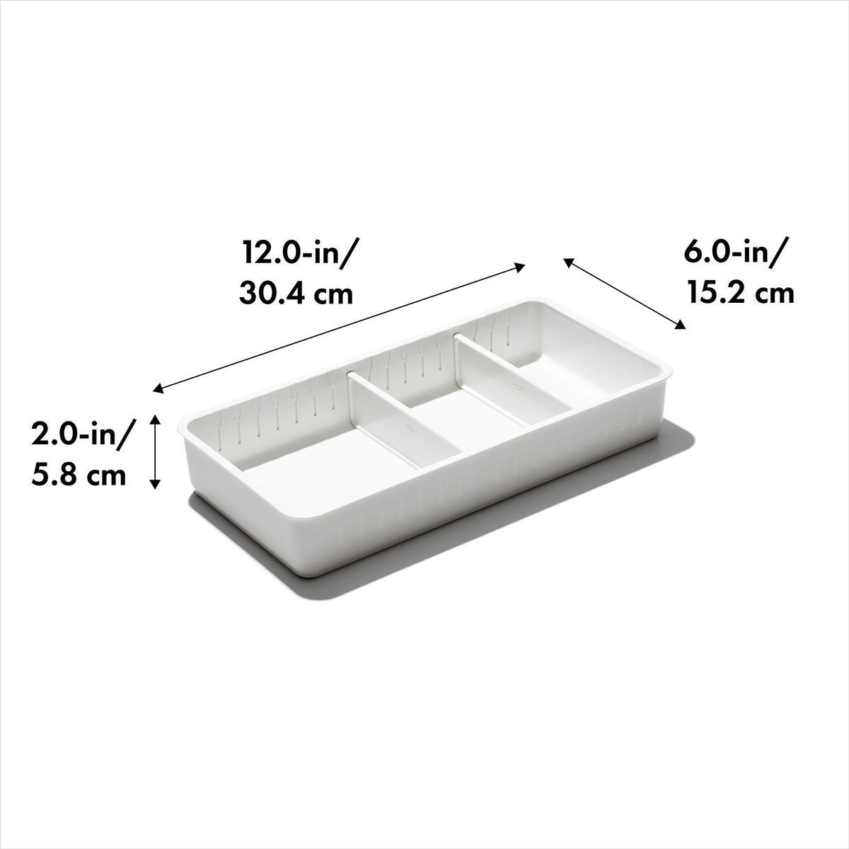 OXO Good Grips Adjustable Bathroom Drawer Bin with Removable Dividers â€“ 6â€x12â€