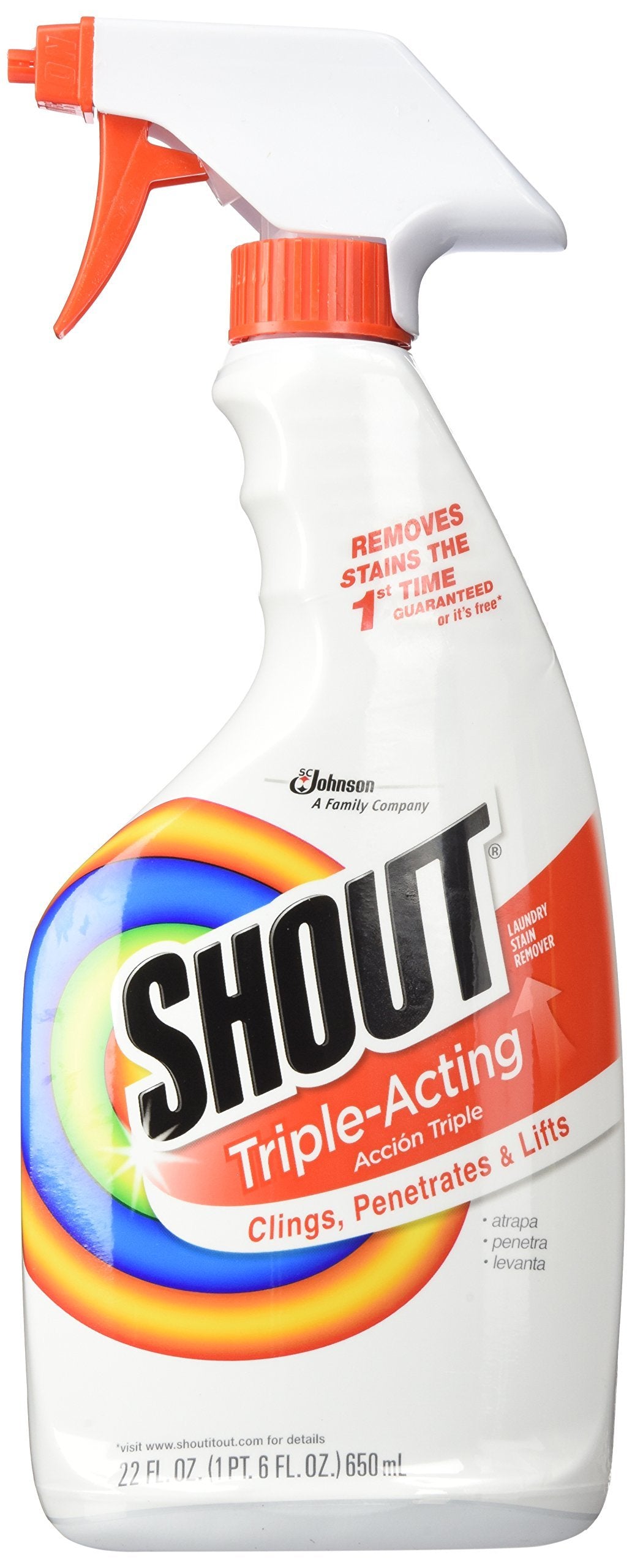 Shout Laundry Stain Remover Trigger Spray, 22 Fl Oz, pack of 4