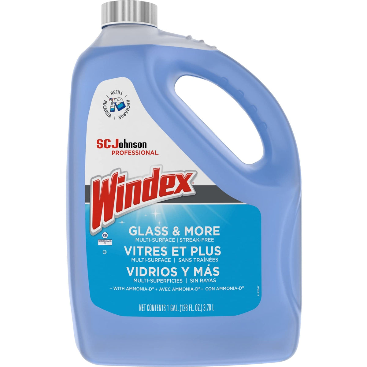Windex Glass Cleaner Refill, 1 Gallon, 4/CT, Sold as 1 carton