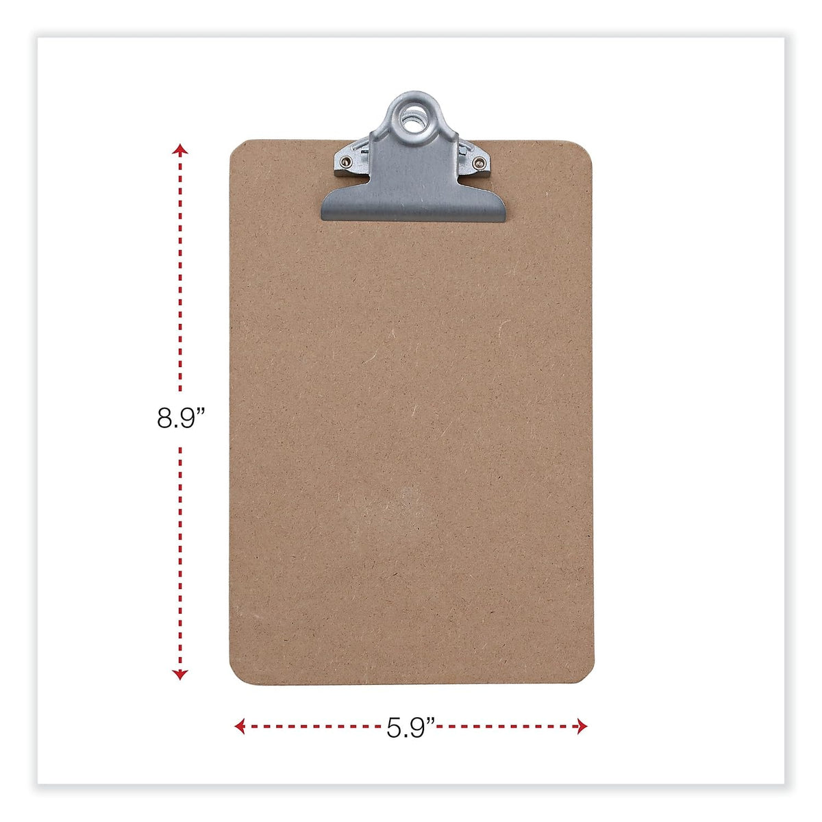 Universal Hardboard Clipboard, 0.75" Clip Capacity, Holds 5 x 8 Sheets, Brown, Small
