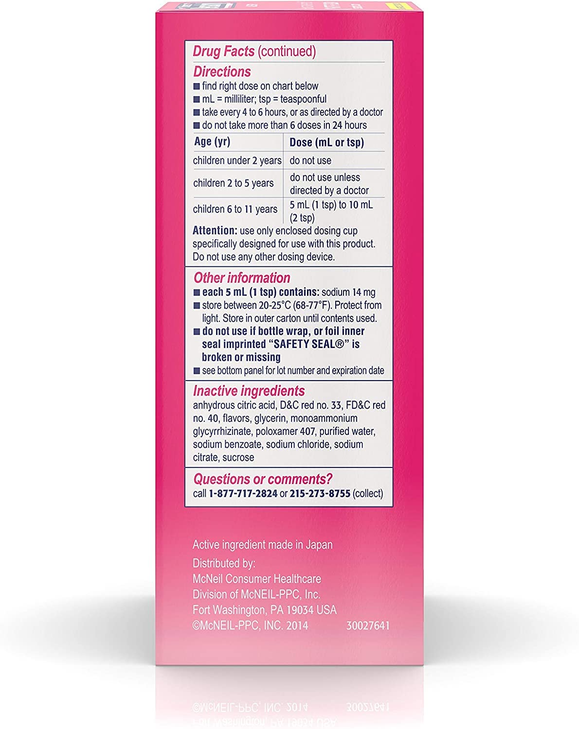 Children's Benadryl Allergy Liquid Cherry 8 oz