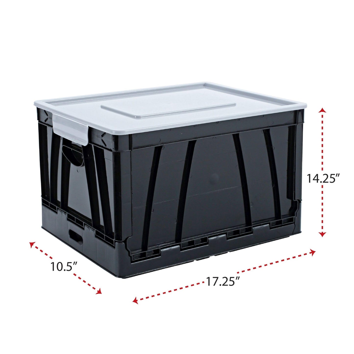 Universal UNV40010 17.25 in. x 14.25 in. x 10.5 in. Letter/Legal Files Collapsible Crate - Black/Gray (2/Pack)