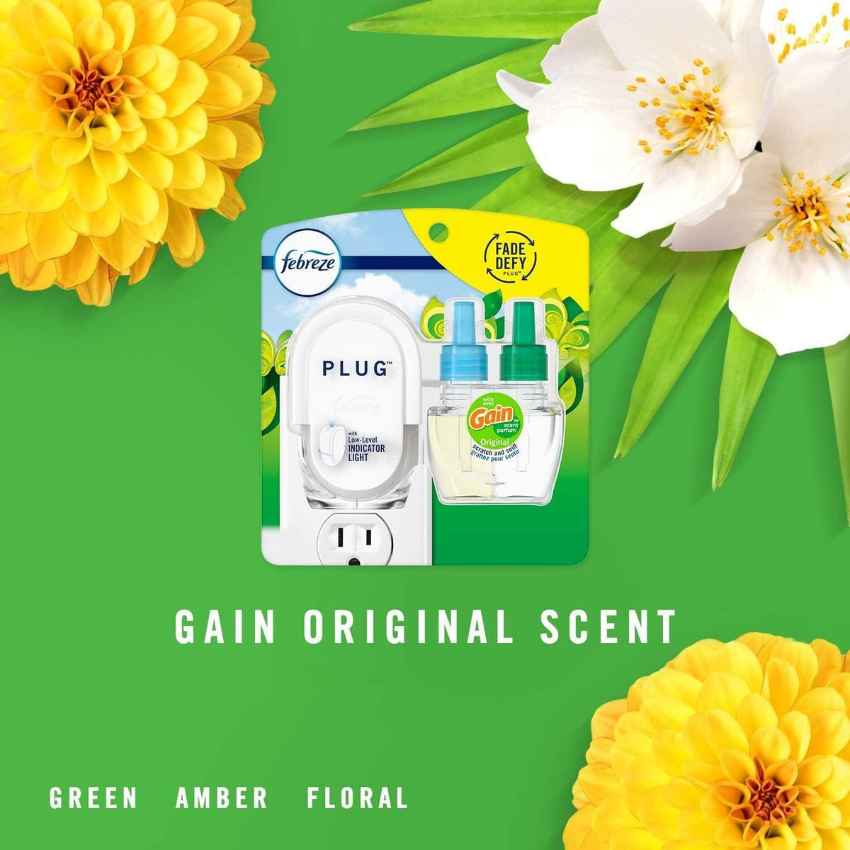 Febreze PLUG, Gain Original, Starter Kit & (2) .87 fl. oz. Refills