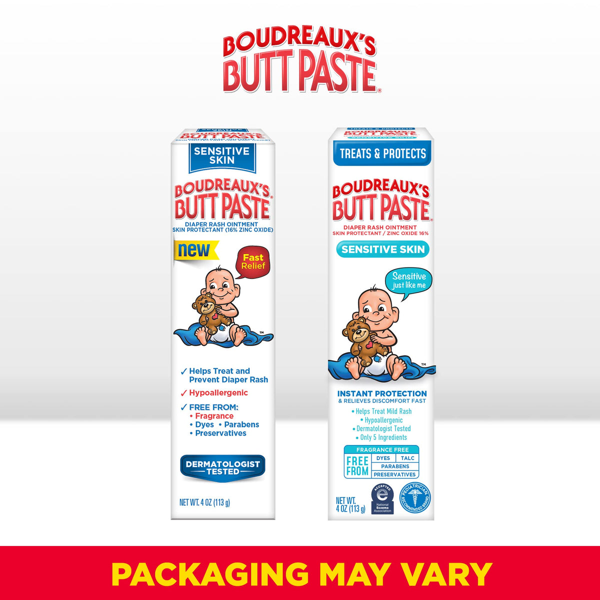 Boudreaux's Butt Paste Sensitive Skin Diaper Rash Ointment, 2 oz Tube