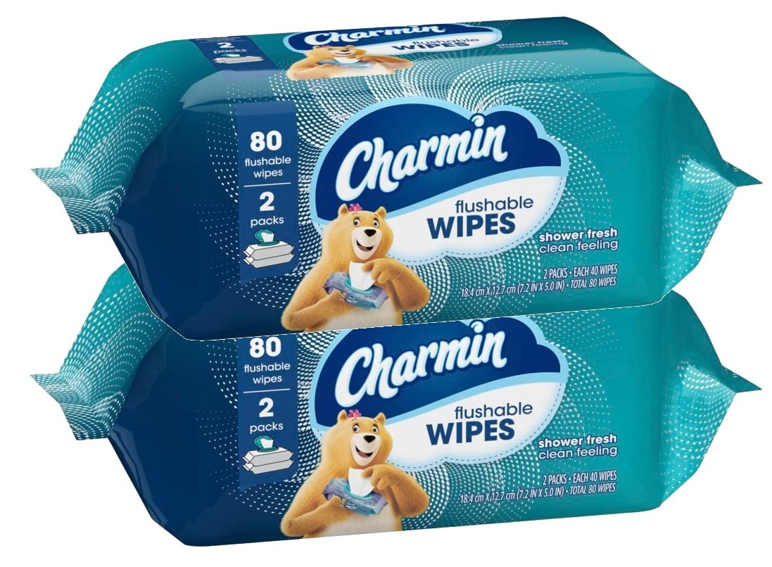 Charmin Flushable Wipes Refill, Twin Pack, 160 Count (Pack of 2)
