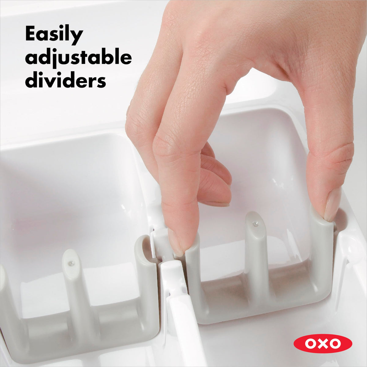 OXO Good Grips Expandable Utensil Organizer, 9.75 inches, White