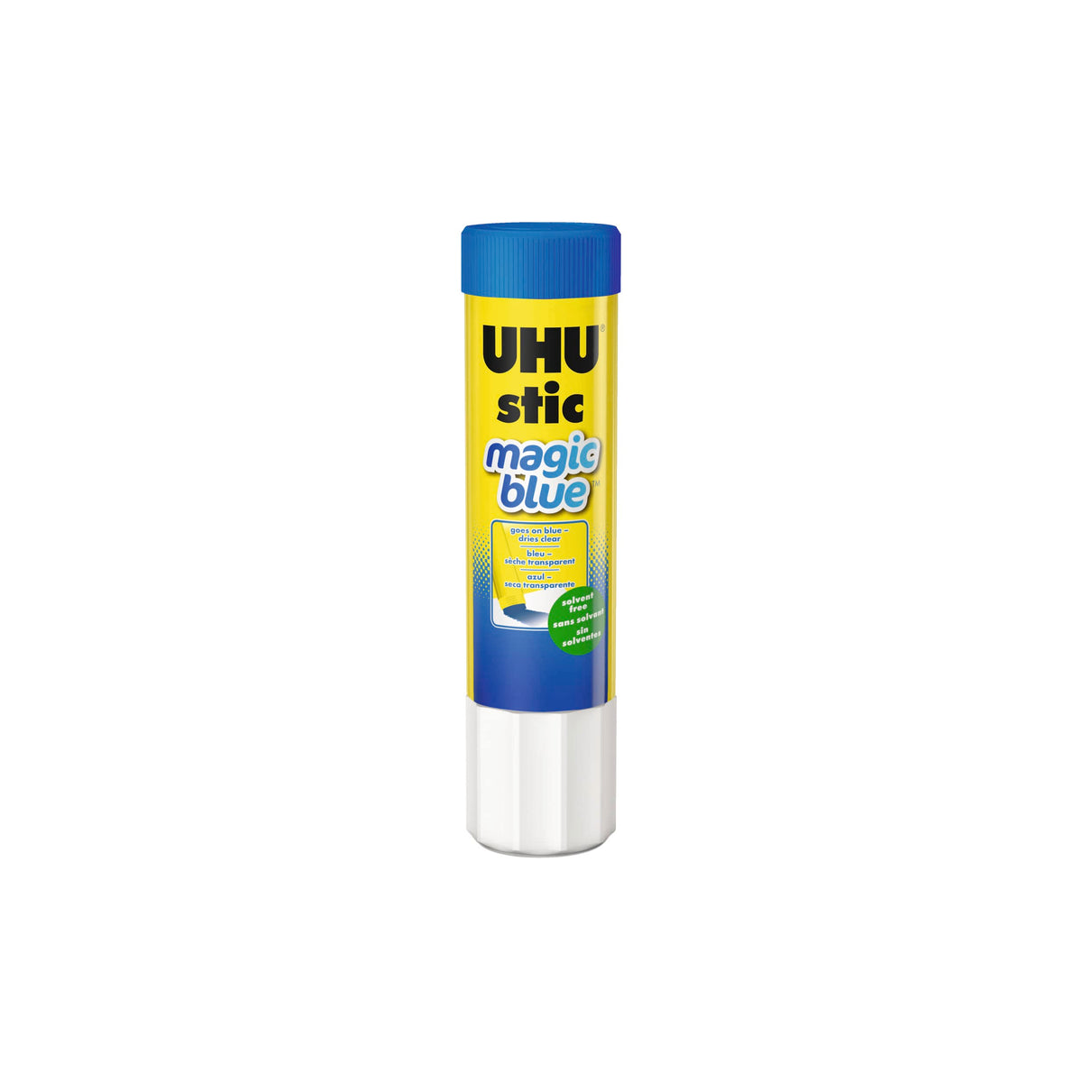 Uhu Colored Glue Stick, 21g Blue, rubs on Blue & Dries Clear, Washable, Solvent Free, Screw on Cap, (9U 99645)