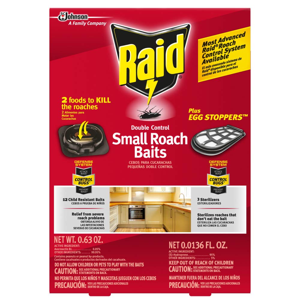 Raid Double Control Small Roach Baits Plus Egg Stopper 0.63 Ounce (Pack of 1)