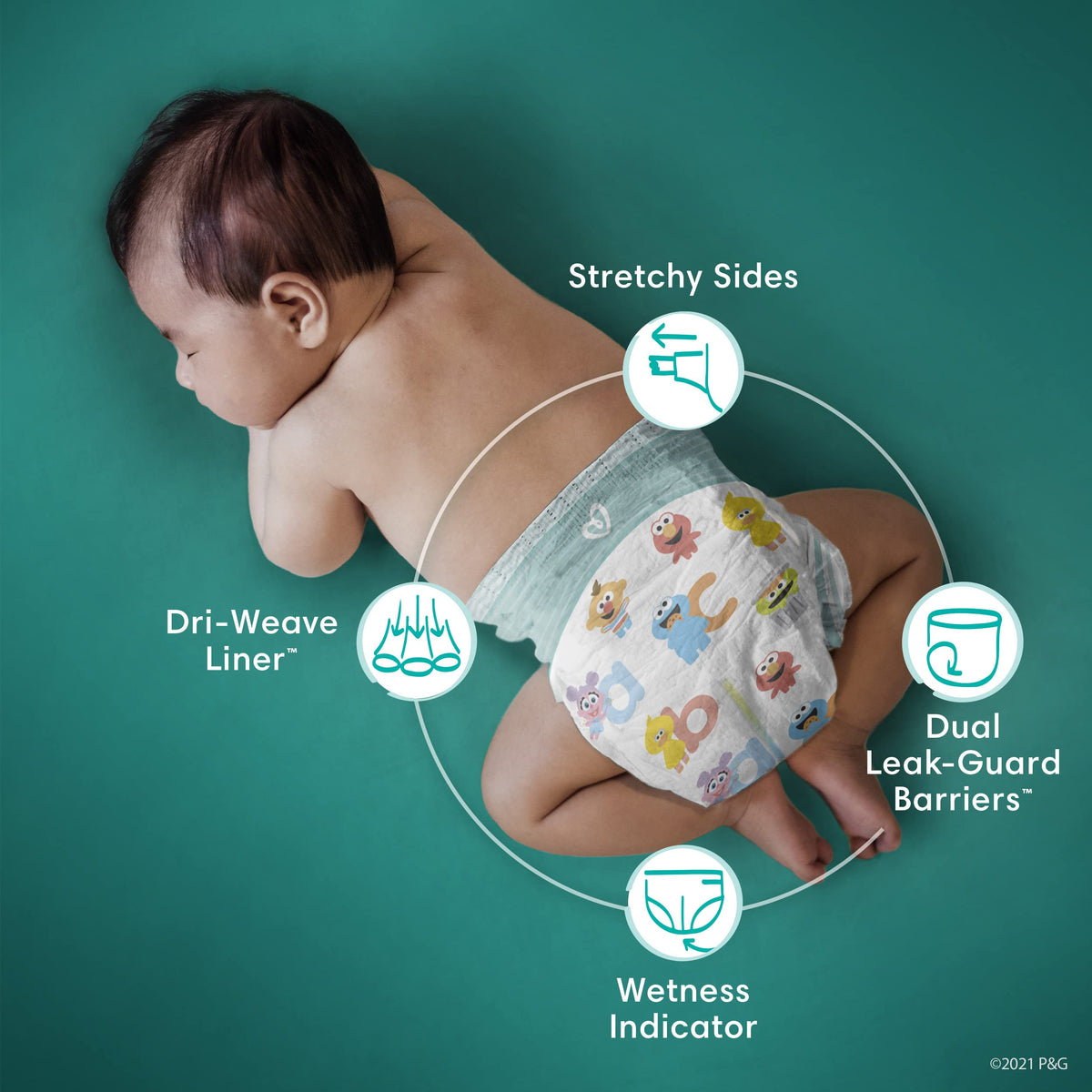 Pampers Baby Dry Diapers - Size 6, 64 Count, Absorbent Disposable Diapers