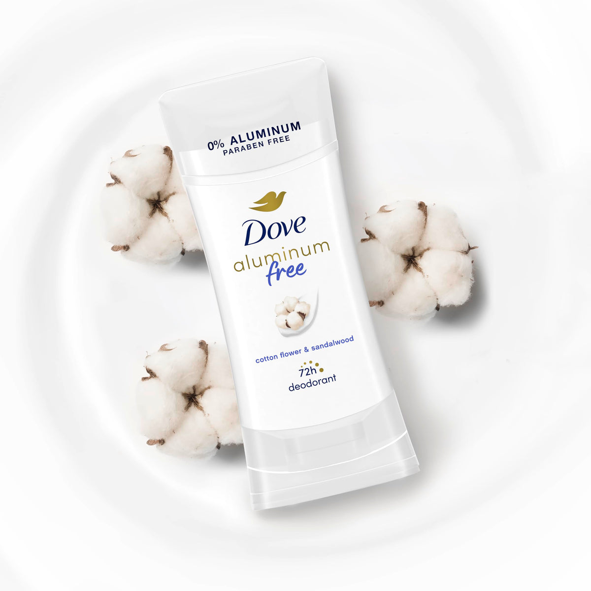 Dove Aluminum Free Deodorant for Women 3 Count Cotton Flower & Sandalwood 72 hour odor protection 2.6 oz