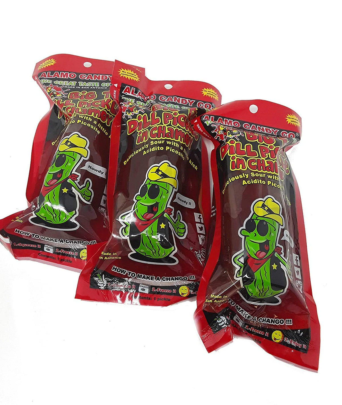 Alamo Candy Big Tex Dill Pickle In Chamoy - Three Pickles - Individual ...