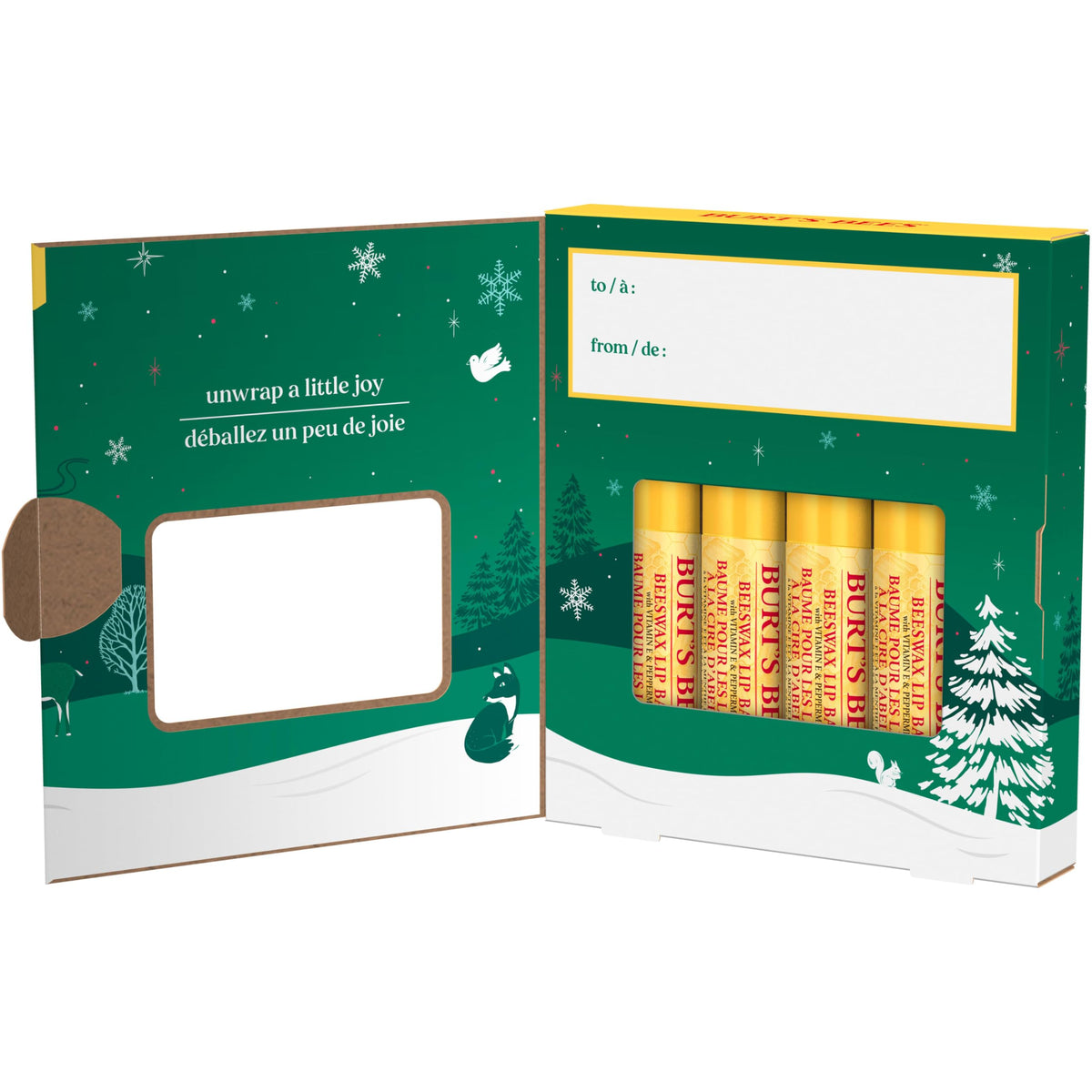 Burt's Bees Lip Balm, Beeswax Bounty, Classic, 4-Pack, 0.15 Oz