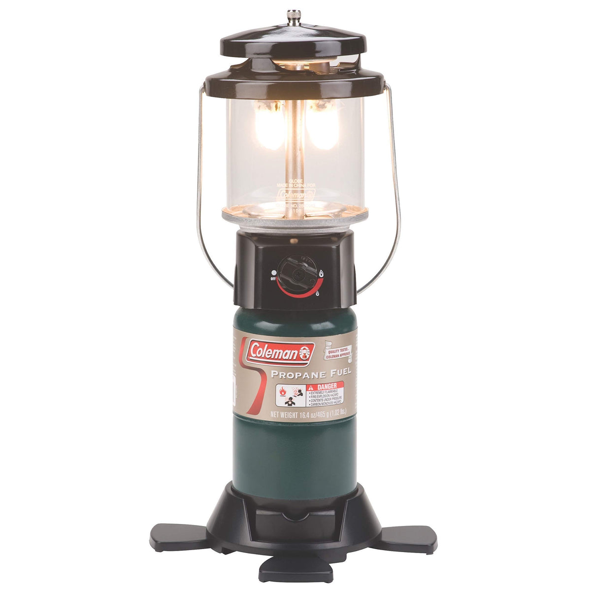 Coleman 1000L Deluxe Propane Lantern, Gas Lamp with Adjustable Brightness, Pressure Control, Carry Handle & Mantles Included, Great for Camping, Hunting, Power Outage & More