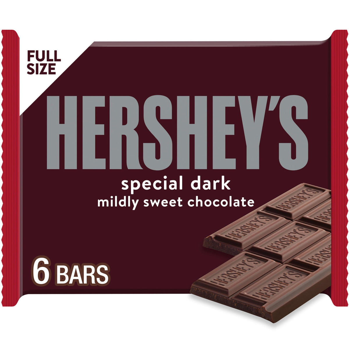 HERSHEY'S SPECIAL DARK Mildly Sweet Chocolate Candy Bars, 1.45 oz (6 Count)