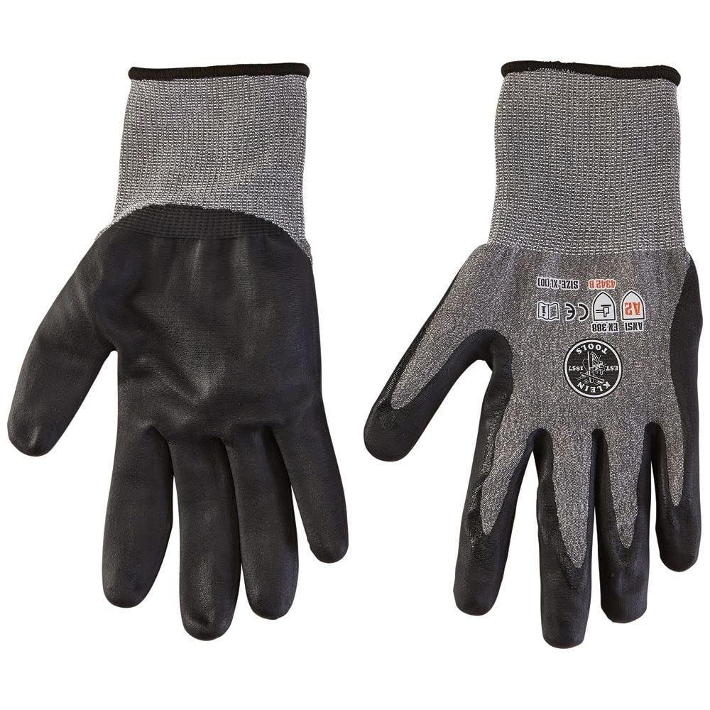 Klein Tools 60197 Work Gloves, Cut-Resistant Gloves ANSI Rated A2, Touchscreen, X-Large, 2-Pair