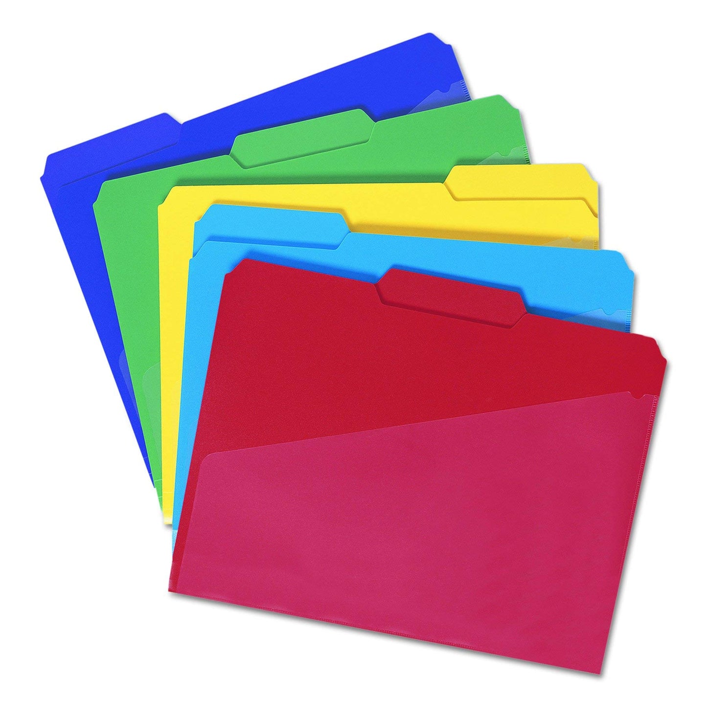 Smead Slash Pocket Poly File Folders, 1/3-Cut Tab, Letter Size, Assorted Colors, 30 per Box (10540)