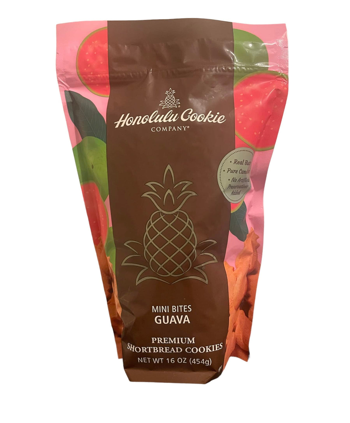 Honolulu Cookie Company Premium Guava Shortbread Cookies - 16 oz Mini Bites Guava