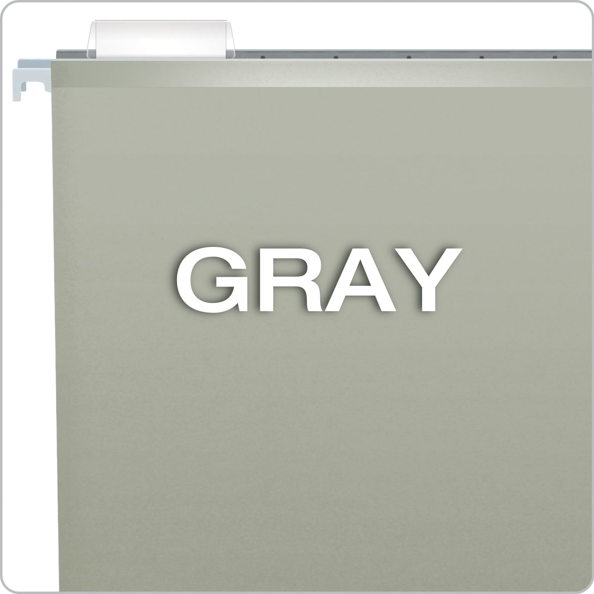 Pendaflex Reinforced Hanging File Folders, Letter Size, Gray, 1/5 Cut, 25/BX (4152 1/5 GRA)