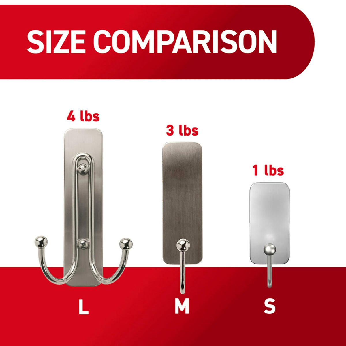 Command Large Double Wall Hook, Brushed Nickel, Decorate Damage-Free