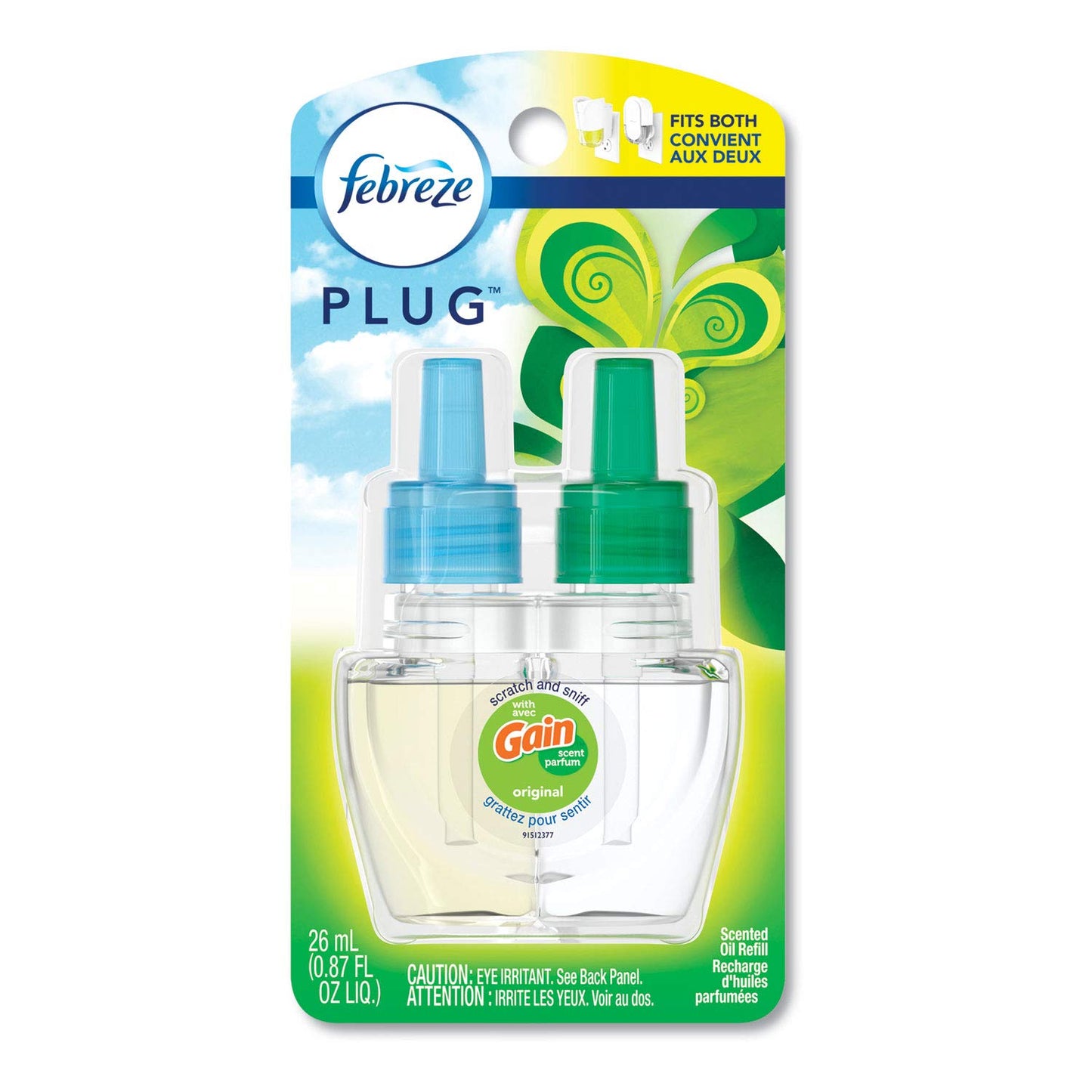 Febreze 74903 Plug Air Freshener Refills, Gain Original, 0.87 Oz, 6/Carton