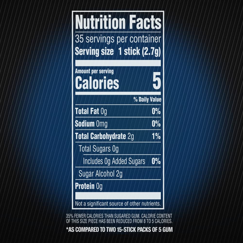 5 GUM - Peppermint Gum Sugar-Free, 35-Stick Pack, 6 Packs, Peppermint Cobalt