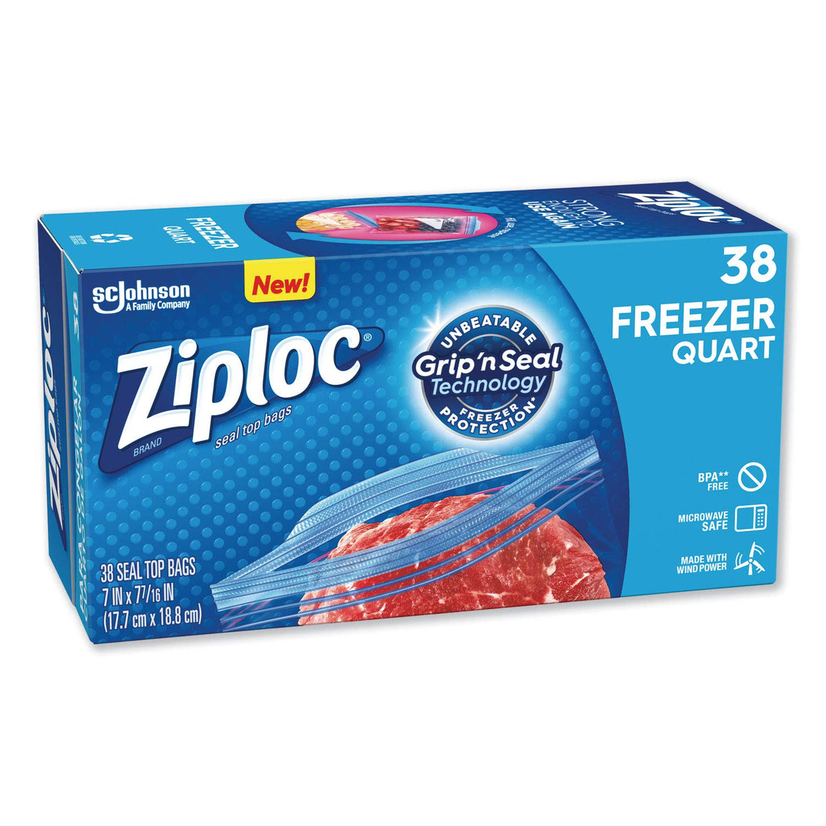Ziploc Freezer Bag, Quart Value Pack, 40-Count (Pack of 9)