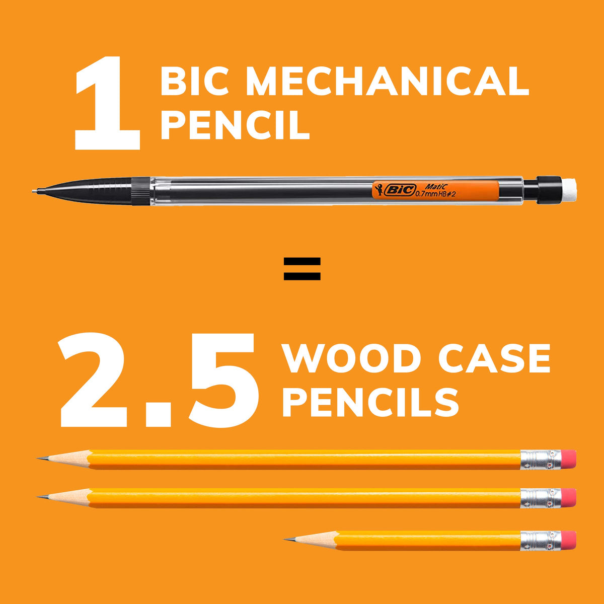 BIC Xtra-Smooth Mechanical Pencils with Erasers, Bright Edition Medium Point (0.7mm), 40-Count Pack, Bulk Mechanical Pencils for School or Office Supplies