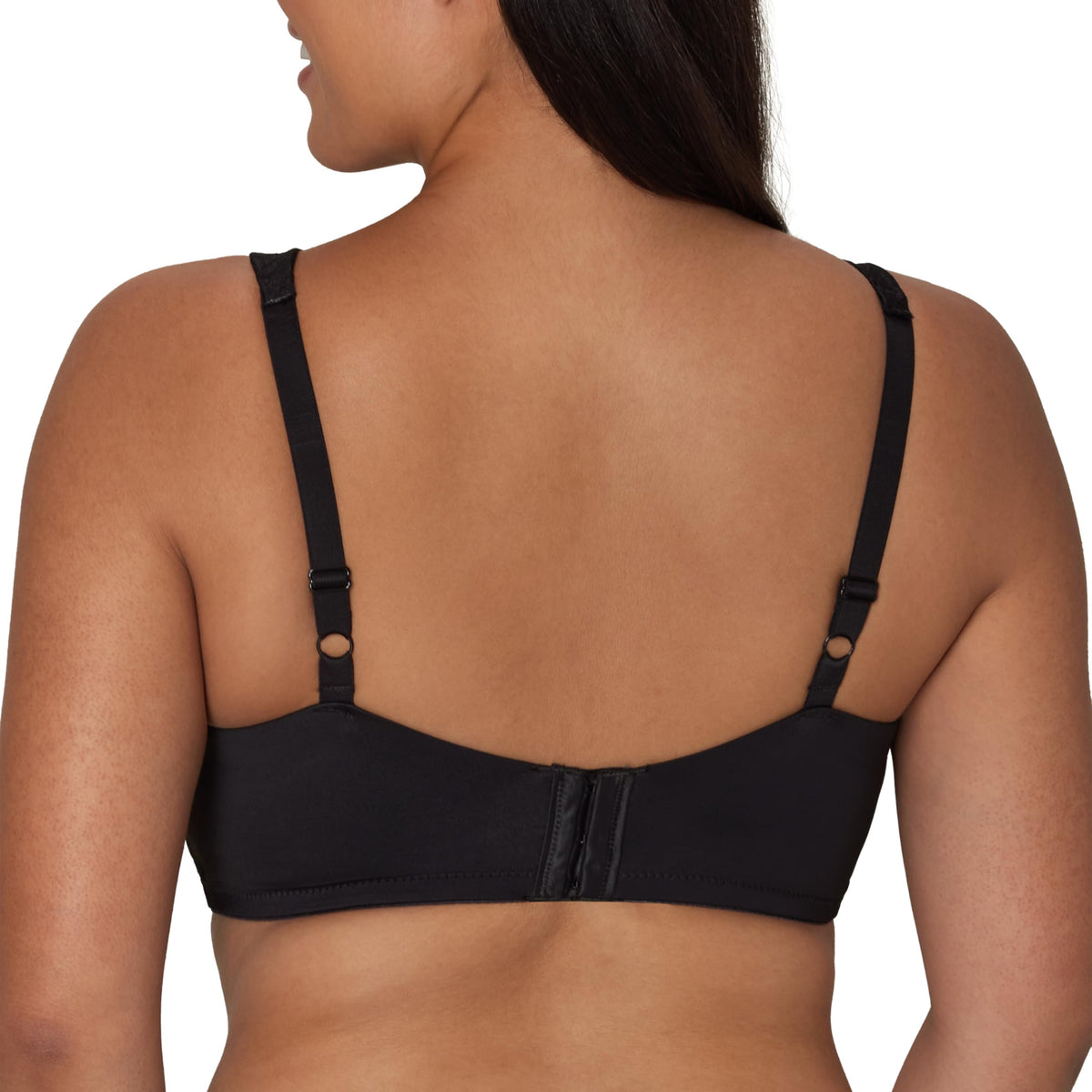 Playtex Womens Perfectly Smooth Full-Coverage Wireless T-Shirt for Full Figures Bra, Black Side Panel, 40B US