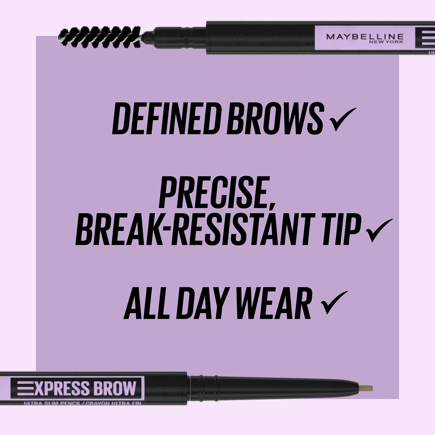 Maybelline Brow Ultra Slim Defining Eyebrow Makeup Mechanical Pencil With 1.55 MM Tip And Blending Spoolie For Precisely Defined Eyebrows, Light Blonde, 0.003 oz.