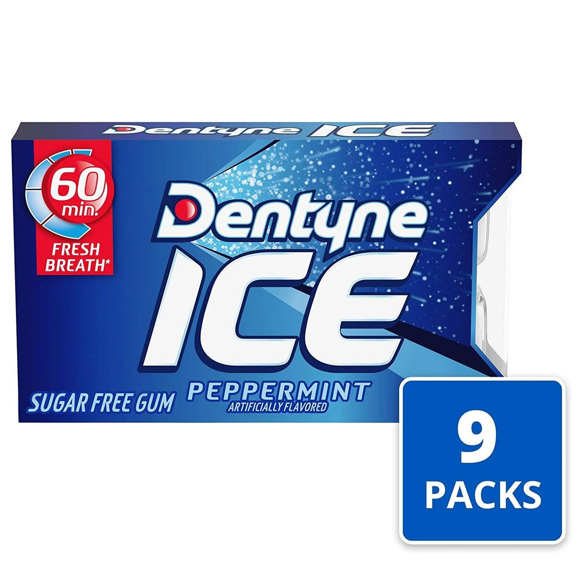 Dentyne Ice Sugar Free Gum - Peppermint 16-Piece Pack (9 Packs)