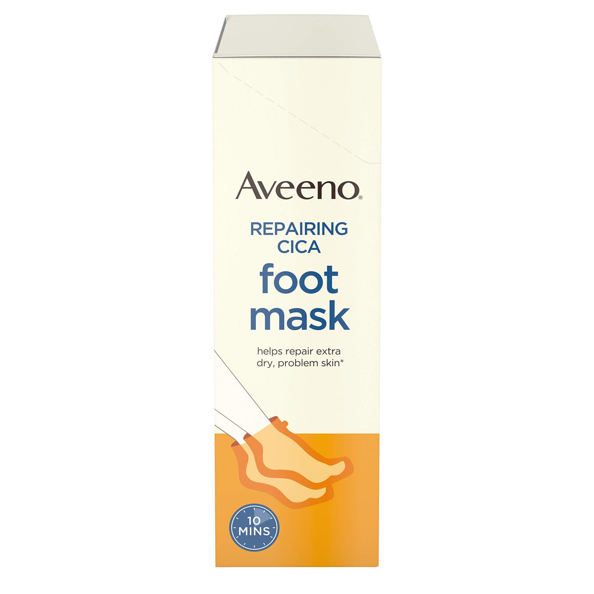 Aveeno Repairing CICA Foot Mask with Prebiotic Oat and Shea Butter, Moisturizing Foot Mask for Extra Dry Skin, 6 Pairs of Single-Use Slippers