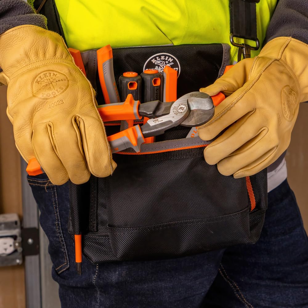 Klein Tools 63225RINS Insulated High-Leverage Precision Cable Cutter, Made in USA, for Aluminum, Copper and Communications Cable, 9-Inch