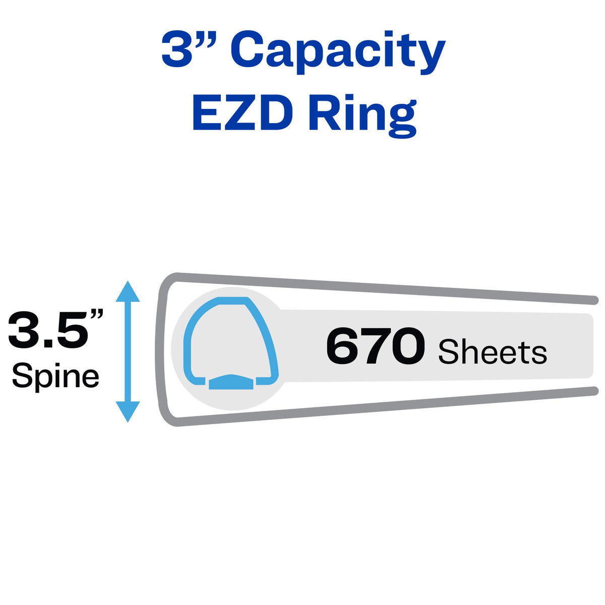 Avery Heavy-Duty Binder with 3-Inch One Touch EZD Ring, Blue (79883)