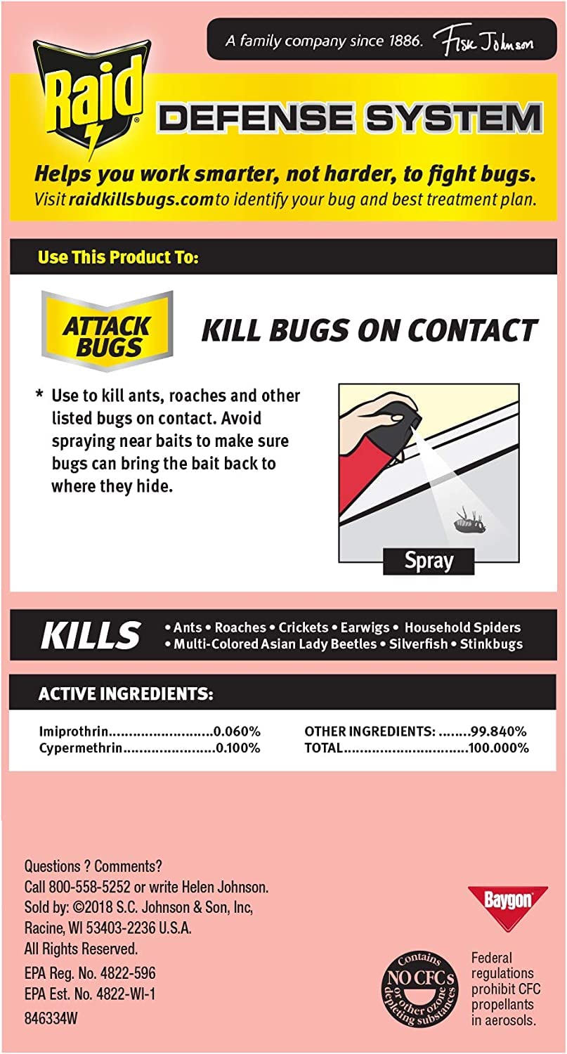 Raid Ant & Roach Killer Lavender 17.5 Ounce (Pack of 8)